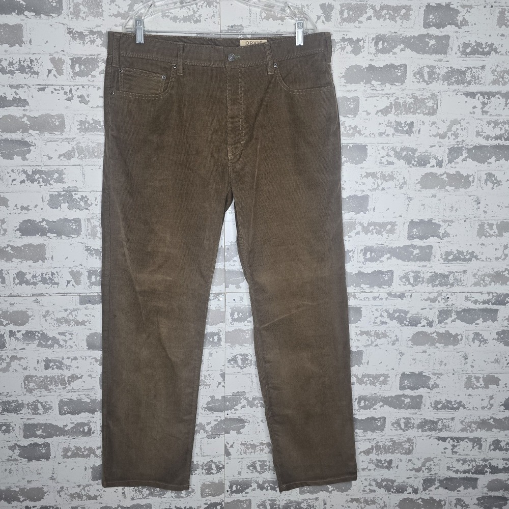 Orvis Corduroy Pants Mens‎ 38x31 Brown 1856 Stretch 5-Pocket  Straight Leg